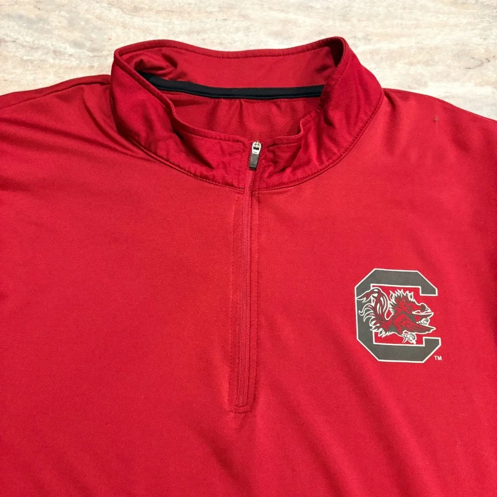 South Carolina Gamecocks Quarter Zip Pullover Shirt Garnet Black Adult XL USC